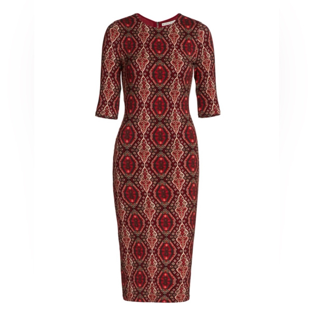 Alice + Olivia Delora Fitted Crewneck Dress Size 4